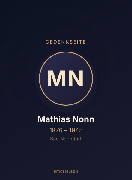 Gedenkportrait von Mathias Nonn
