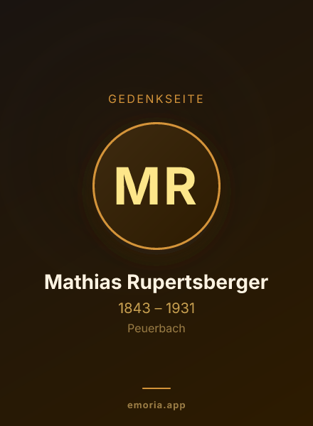Gedenkportrait von Mathias Rupertsberger