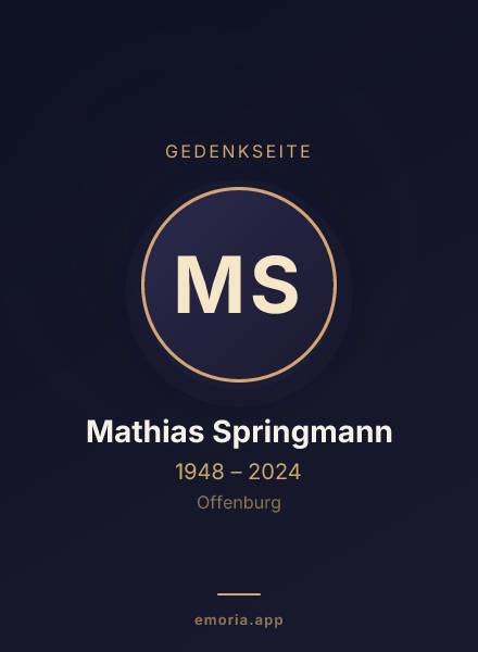 Gedenkportrait von Mathias Springmann