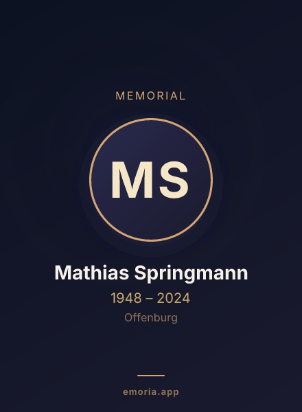 Memorial portrait of Mathias Springmann