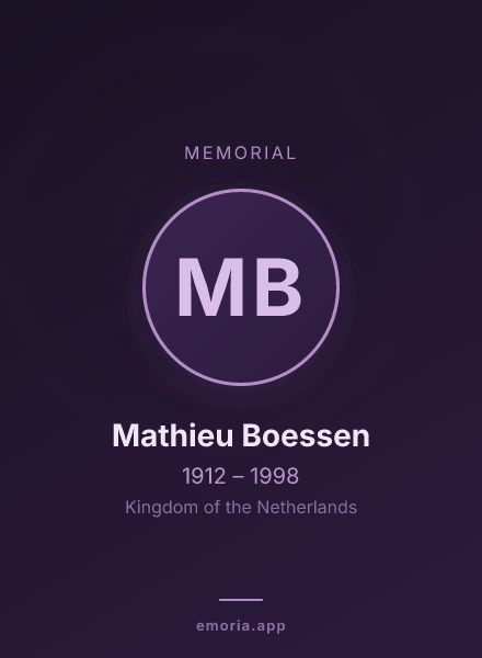Memorial portrait of Mathieu Boessen