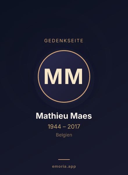 Gedenkportrait von Mathieu Maes