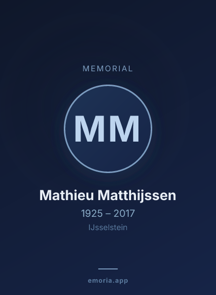 Memorial portrait of Mathieu Matthijssen