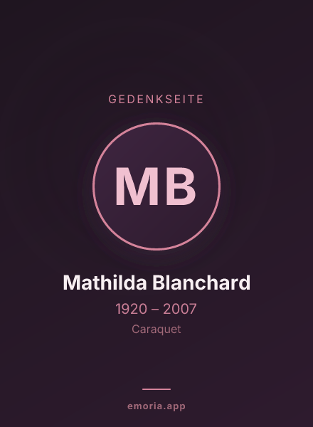 Gedenkportrait von Mathilda Blanchard