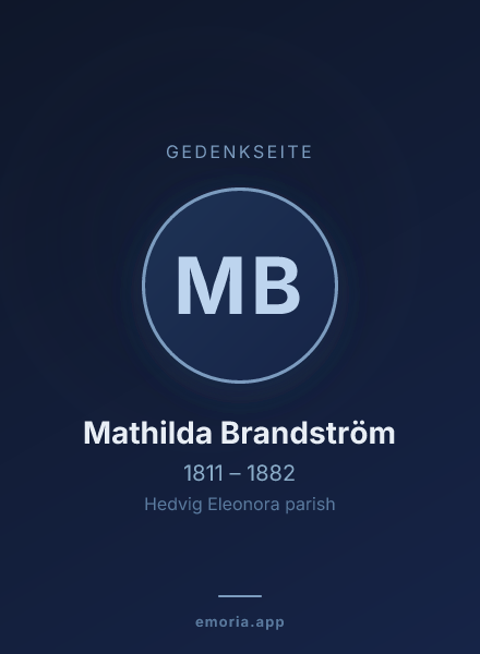 Gedenkportrait von Mathilda Brandström