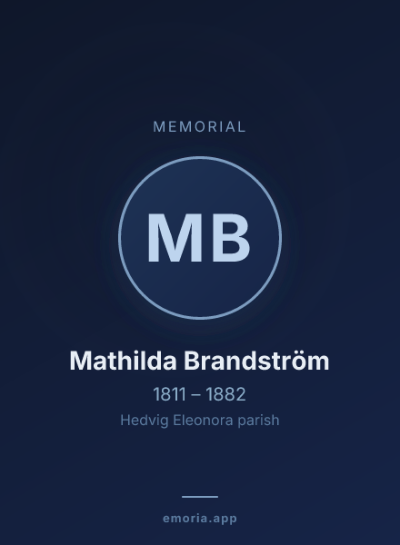 Memorial portrait of Mathilda Brandström