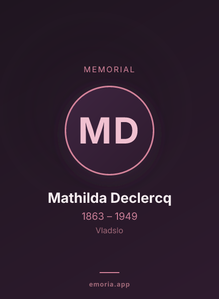 Memorial portrait of Mathilda Declercq
