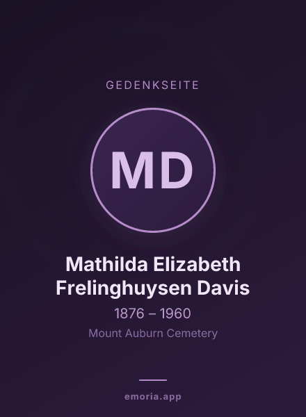 Gedenkportrait von Mathilda Elizabeth Frelinghuysen Davis