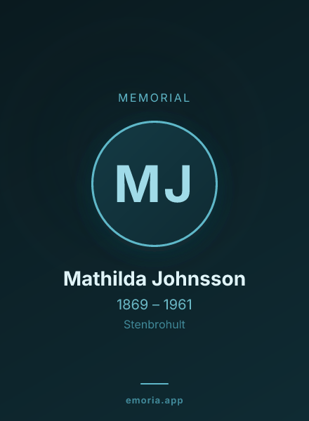 Memorial portrait of Mathilda Johnsson