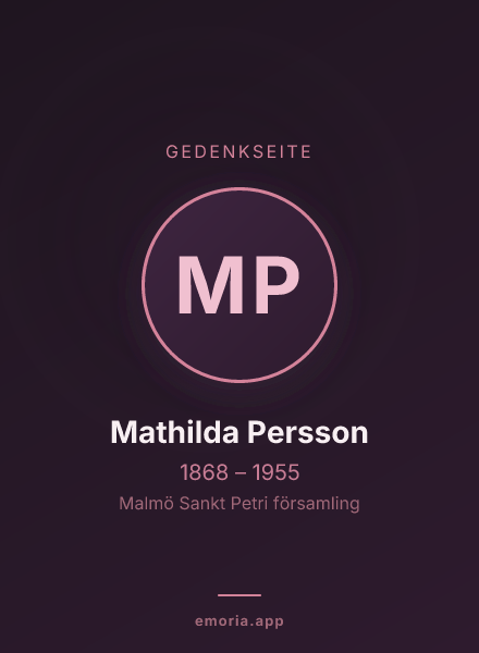 Gedenkportrait von Mathilda Persson