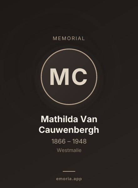 Memorial portrait of Mathilda Van Cauwenbergh