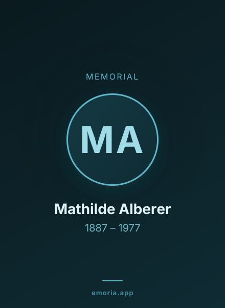 Memorial portrait of Mathilde Alberer