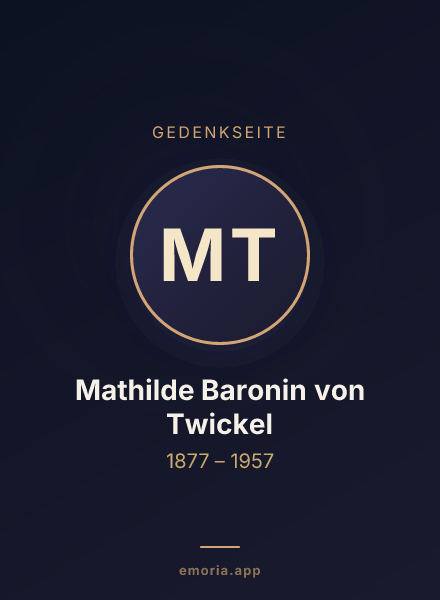 Gedenkportrait von Mathilde Baronin von Twickel