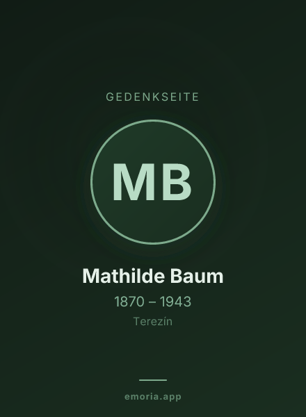 Gedenkportrait von Mathilde Baum