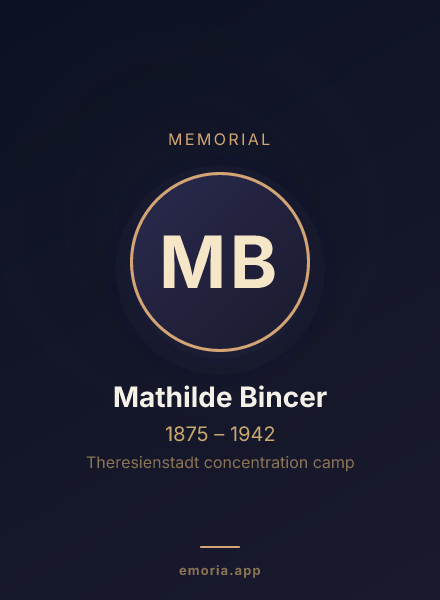 Memorial portrait of Mathilde Bincer