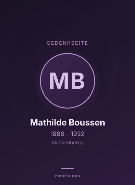 Gedenkportrait von Mathilde Boussen