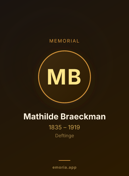 Memorial portrait of Mathilde Braeckman