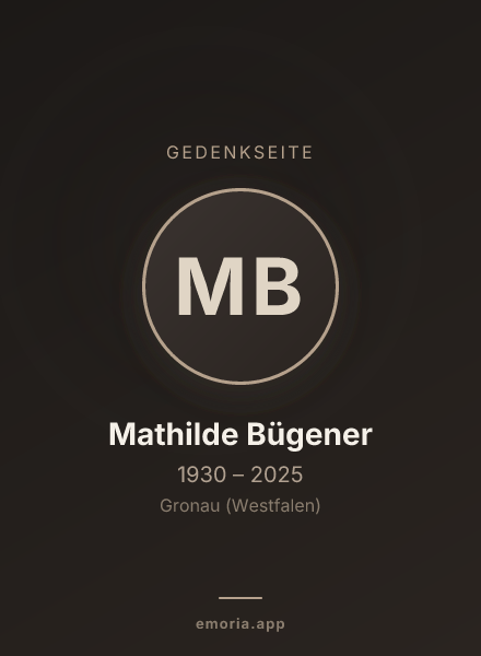 Gedenkportrait von Mathilde Bügener