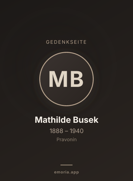 Gedenkportrait von Mathilde Busek