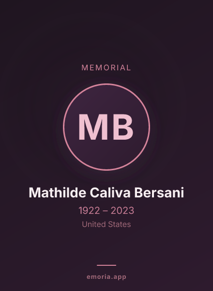 Memorial portrait of Mathilde Caliva Bersani