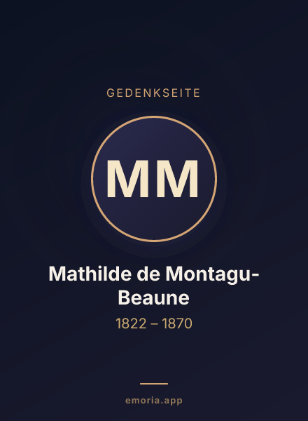 Gedenkportrait von Mathilde de Montagu-Beaune