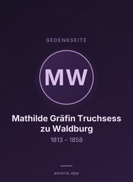 Gedenkportrait von Mathilde Gräfin Truchsess zu Waldburg
