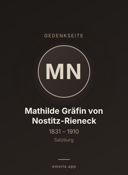 Gedenkportrait von Mathilde Gräfin von Nostitz-Rieneck
