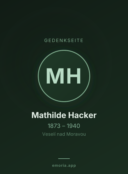 Gedenkportrait von Mathilde Hacker