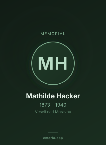 Memorial portrait of Mathilde Hacker