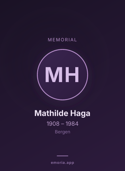 Memorial portrait of Mathilde Haga