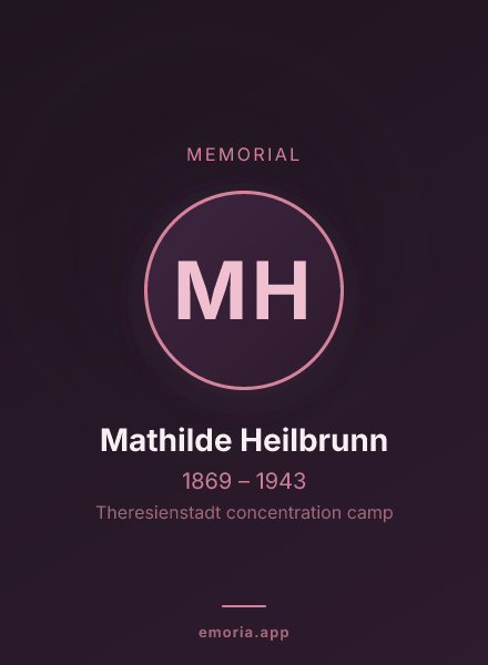 Memorial portrait of Mathilde Heilbrunn