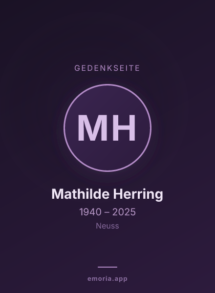 Gedenkportrait von Mathilde Herring