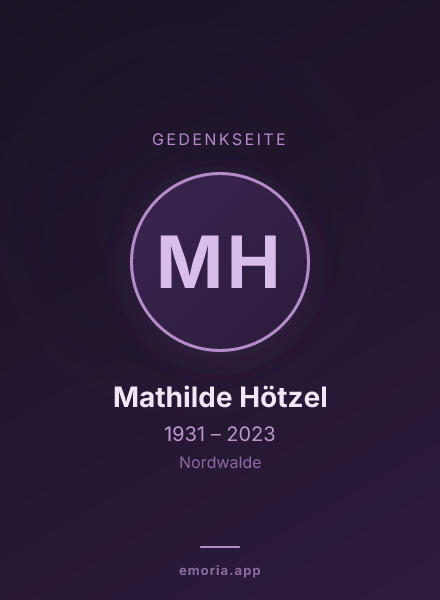 Gedenkportrait von Mathilde Hötzel