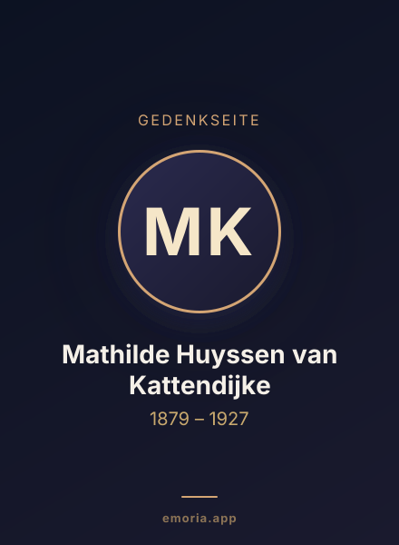 Gedenkportrait von Mathilde Huyssen van Kattendijke