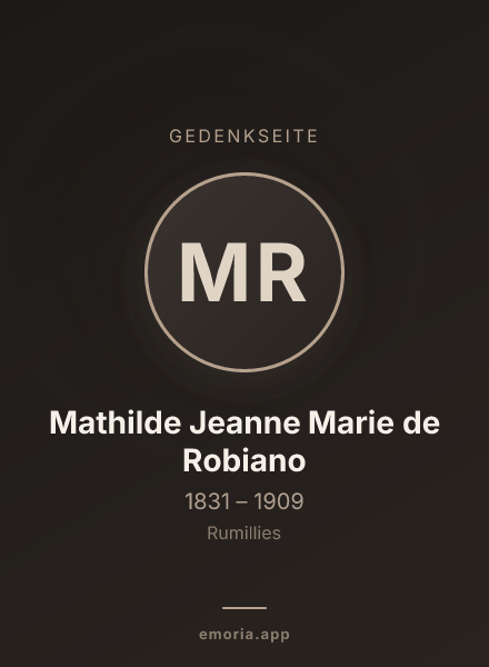Gedenkportrait von Mathilde Jeanne Marie de Robiano