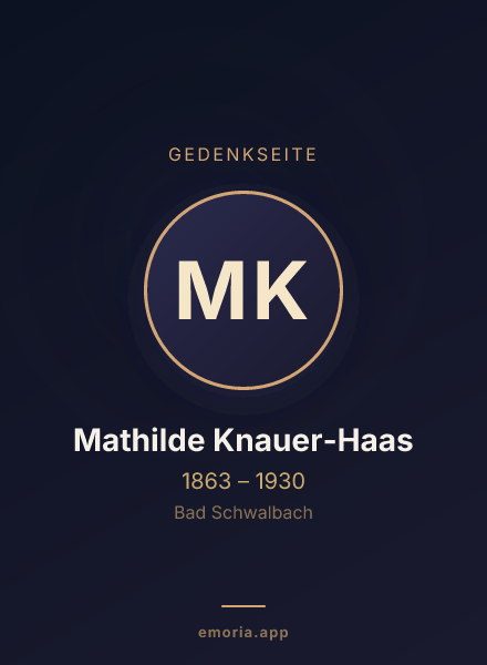Gedenkportrait von Mathilde Knauer-Haas
