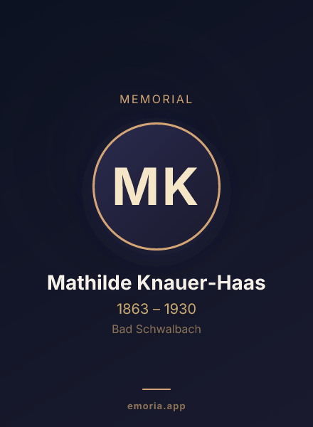 Memorial portrait of Mathilde Knauer-Haas