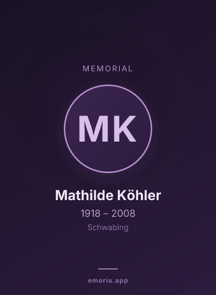 Memorial portrait of Mathilde Köhler