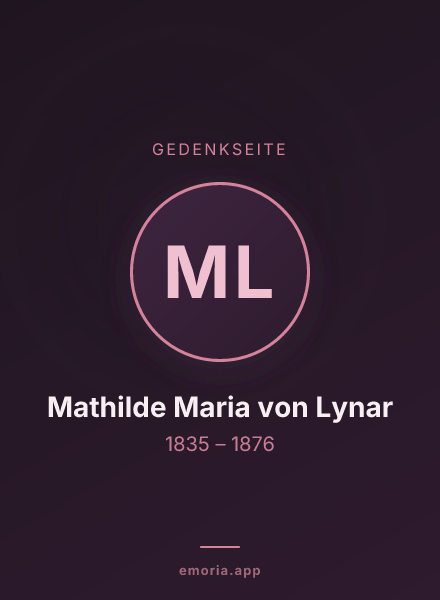Gedenkportrait von Mathilde Maria von Lynar