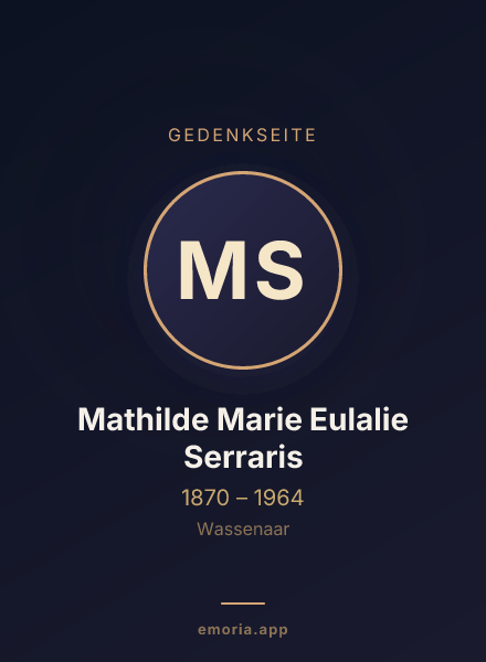 Gedenkportrait von Mathilde Marie Eulalie Serraris