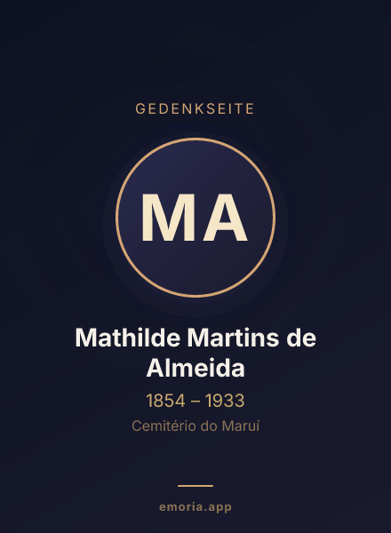 Gedenkportrait von Mathilde Martins de Almeida
