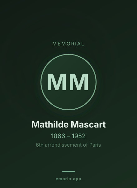 Memorial portrait of Mathilde Mascart
