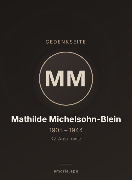 Gedenkportrait von Mathilde Michelsohn-Blein