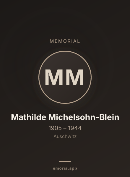 Memorial portrait of Mathilde Michelsohn-Blein