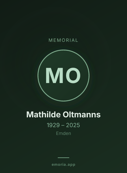 Memorial portrait of Mathilde Oltmanns