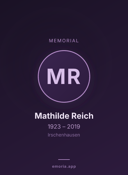 Memorial portrait of Mathilde Reich