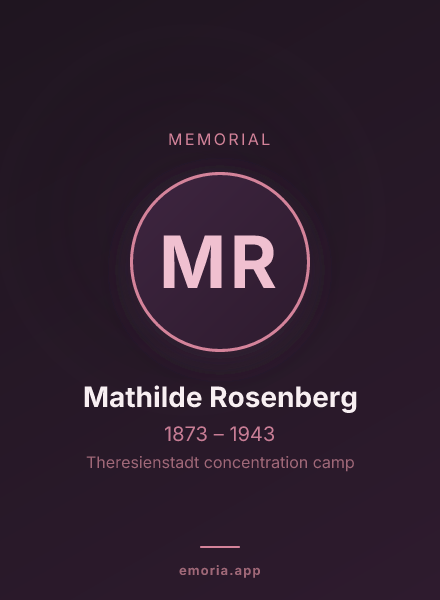 Memorial portrait of Mathilde Rosenberg