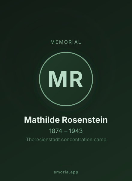 Memorial portrait of Mathilde Rosenstein
