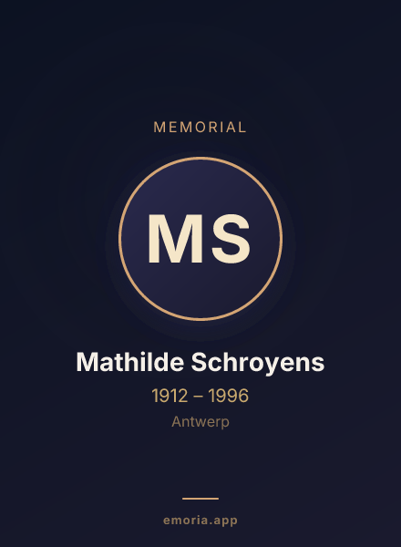 Memorial portrait of Mathilde Schroyens
