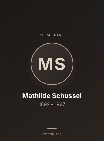 Memorial portrait of Mathilde Schussel